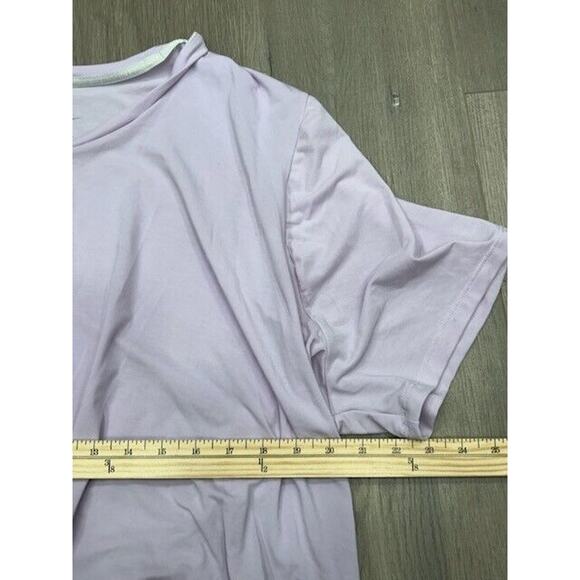 Nike Womens Twist Cropped Top Short Sleeve Crew Neck Swoosh Logo Purple Size 3X - Picture 9 of 10